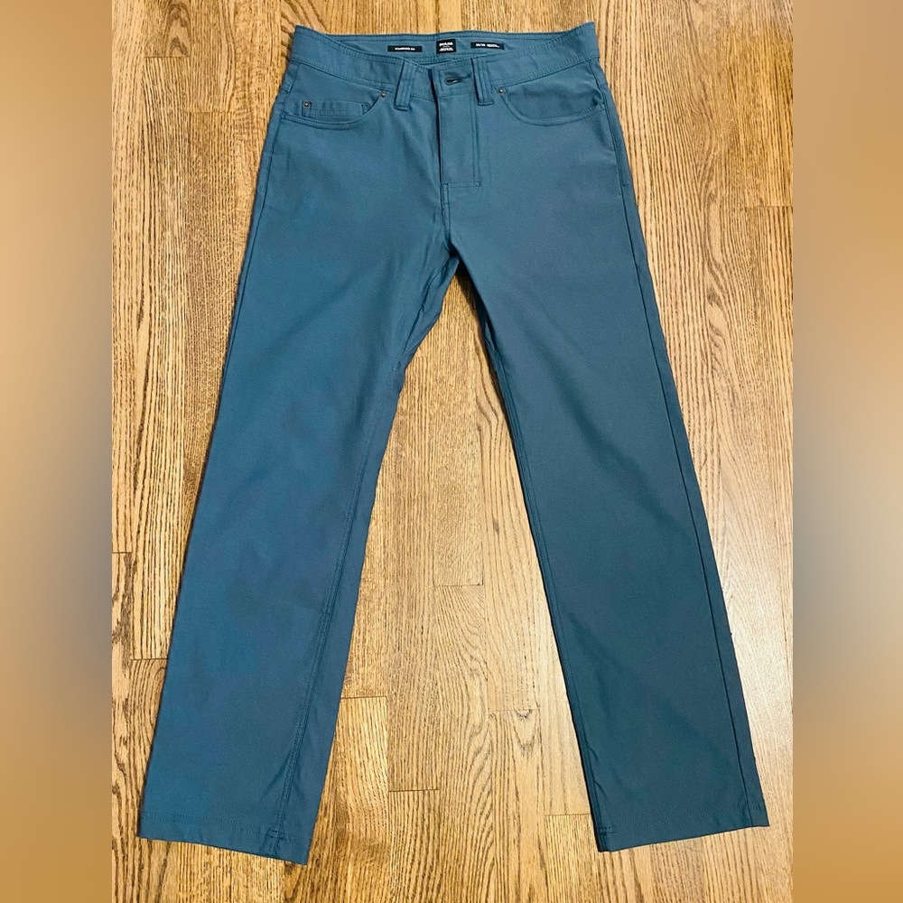 Used Prana Pant Brion II. Standard fit. Grey blue. 30x30. Tight on the thighs.
